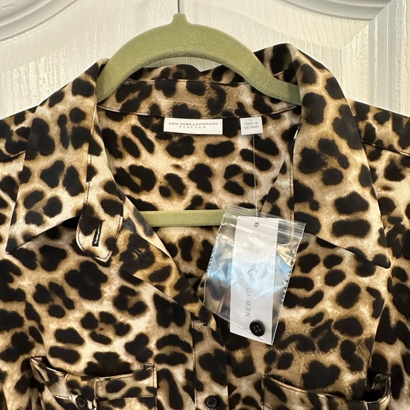 NWT New York & Co Maxi Shirtdress Size L - Picture 2 of 5